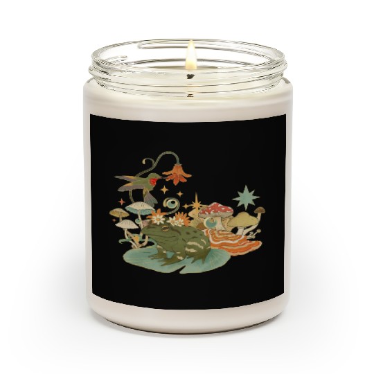 Cottagecore with frog, mushrooms and hummingbird Scented Candles