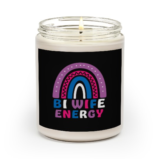 Bi Wife Energy Gay Pride Lesbian LGBT Rainbow Scented Candles