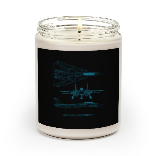 F-14 Tomcat Jet Fighter Blueprint Scented Candles