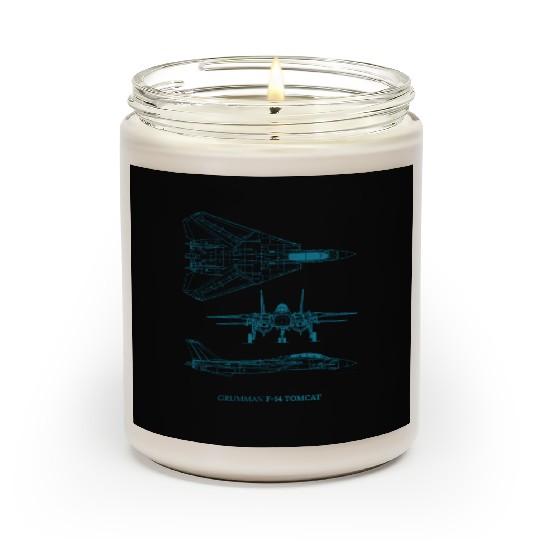 F-14 Tomcat Jet Fighter Blueprint Scented Candles