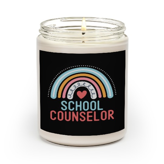 Funny School Counselor Rainbow Appreciation Back Scented Candles