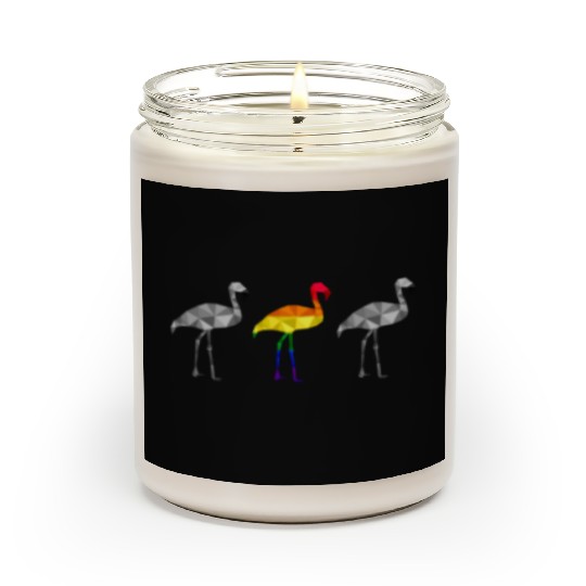 Flamingo LGBTQ Gay Pride Rainbow Flag Different Scented Candles