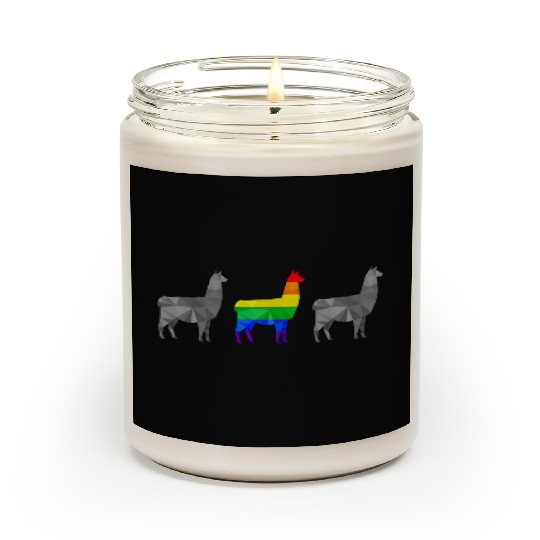 Llama Alpaca LGBTQ Gay Pride Rainbow Flag Scented Candles