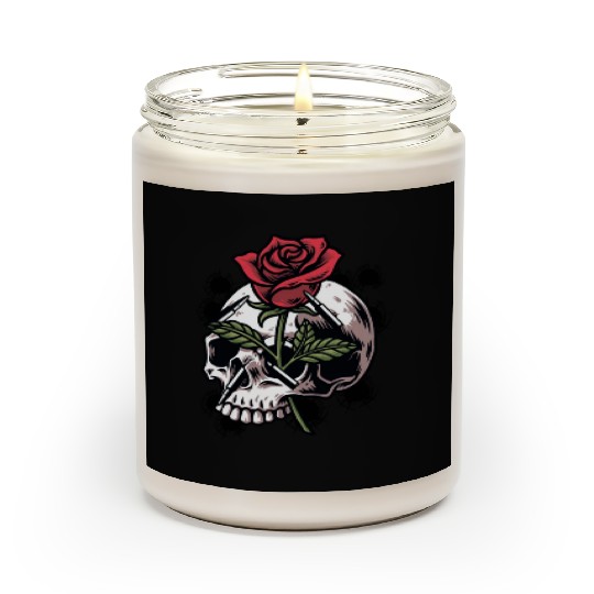 Bullets and Skull Roses Aesthetic Dripping Pattern Scented Candles