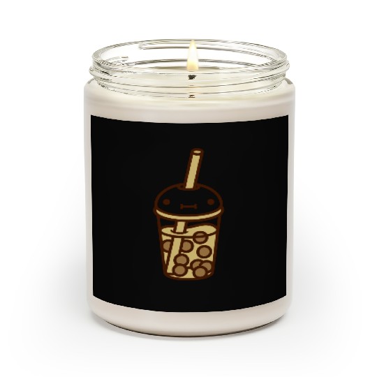 face bubble tea comic Scented Candles