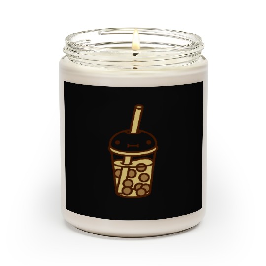 face bubble tea comic Scented Candles