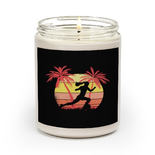 Soccer Girl Running With Ball Summer Sunset 80s Scented Candles