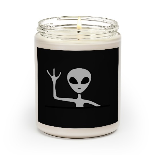 Gray male alien waving Scented Candles