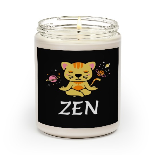 zen yoga cat space meditation sport training Scented Candles