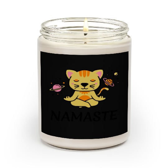 zen yoga cat space meditation sport training Scented Candles