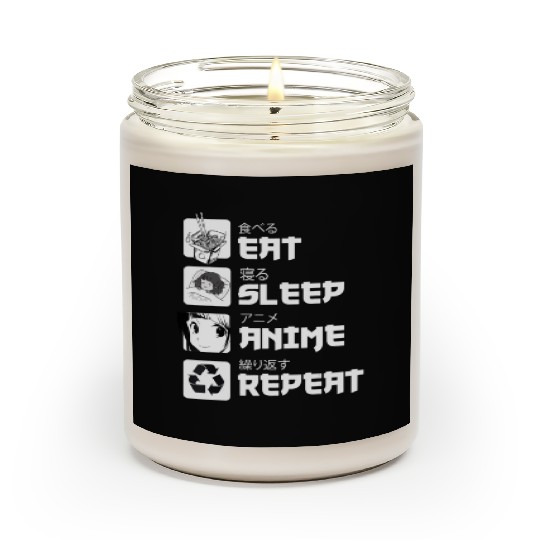 Awesome Anime Eat Sleep Anime Repeat Teenager Scented Candles