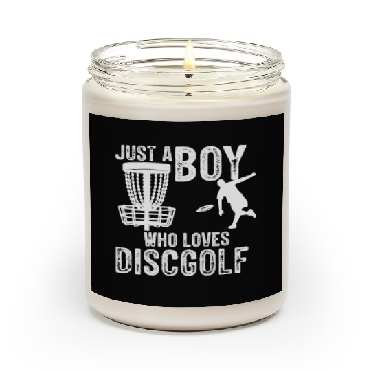 Boy Who Loves Disc Golf Vintage Ultimate Frisbee Scented Candles