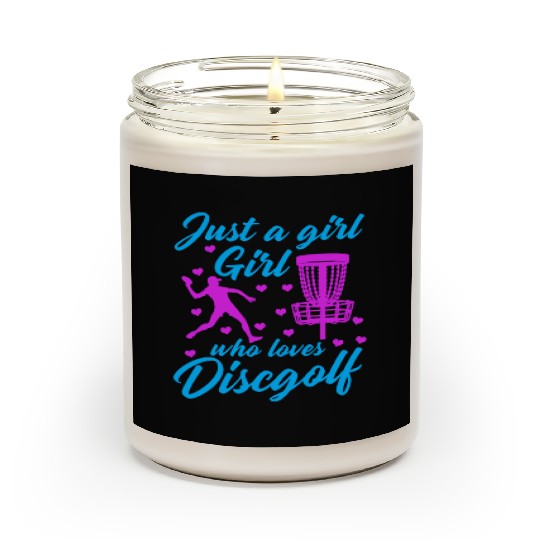 Girl Who Loves Disc Golf Vintage Ultimate Frisbee Scented Candles