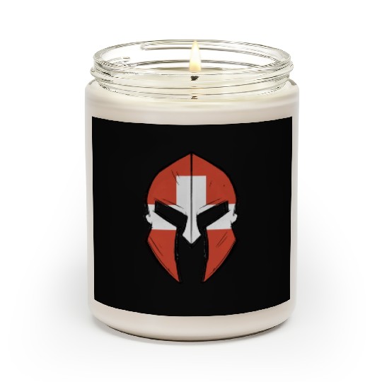 Switzerland flag in Spartan warrior Helmet Scented Candles
