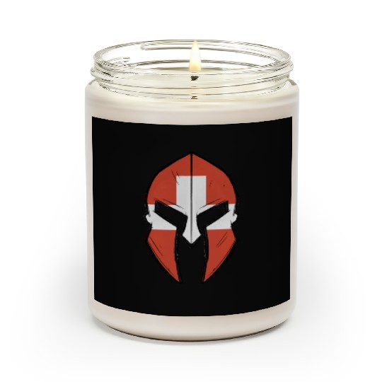 Switzerland flag in Spartan warrior Helmet Scented Candles