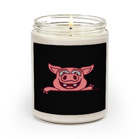 barn pig waving friendly Scented Candles