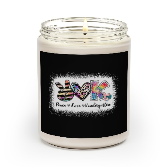 Grade Teacher Peace Love Kindergarten Team Kinder Scented Candles