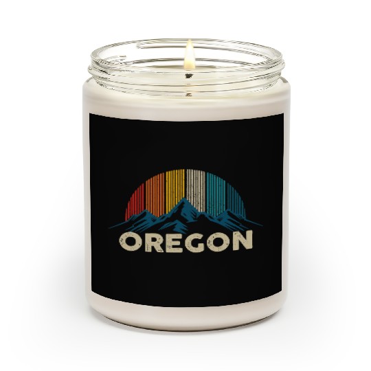 Oregon Vintage Mountains Nature Hiking Gift Scented Candles