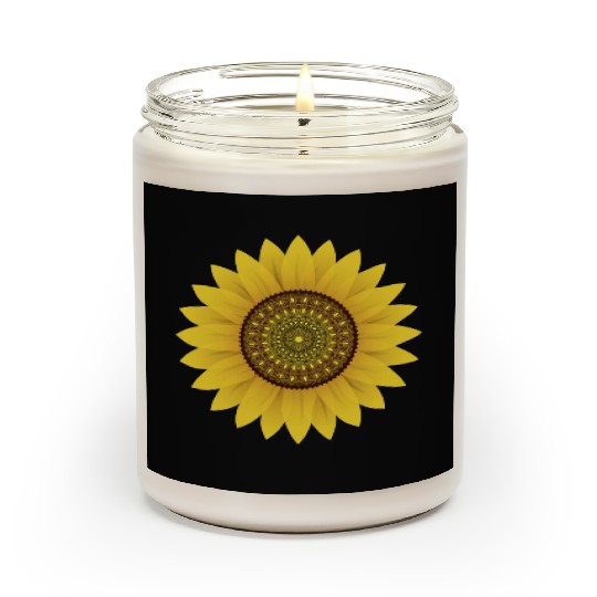 Golden Sunflower Mandala Scented Candles