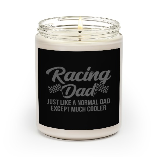 Pit Crew Checkered Flag Car Racing Dad Scented Candles