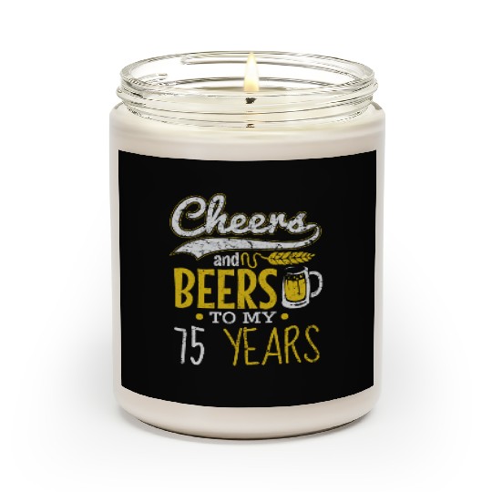 Cheers and Beers 75th Birthday Gift Idea Scented Candles