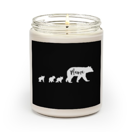 Mama Bear With 3 Three Cubs Fun Mom Mother Scented Candles