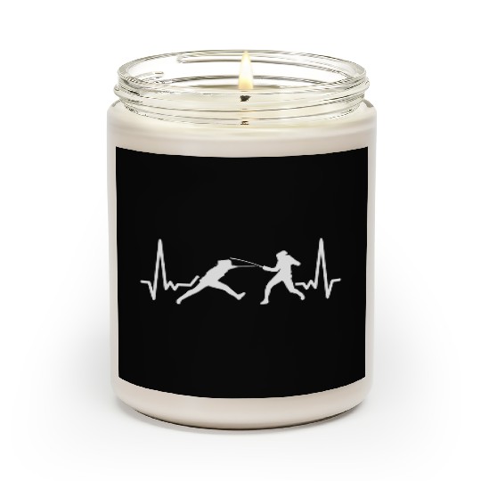 Heartbeat Funny Fencing Sports Fight For A Fencer Scented Candles
