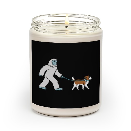Bigfoot Sasquatch Walking Saint Bernard Scented Candles