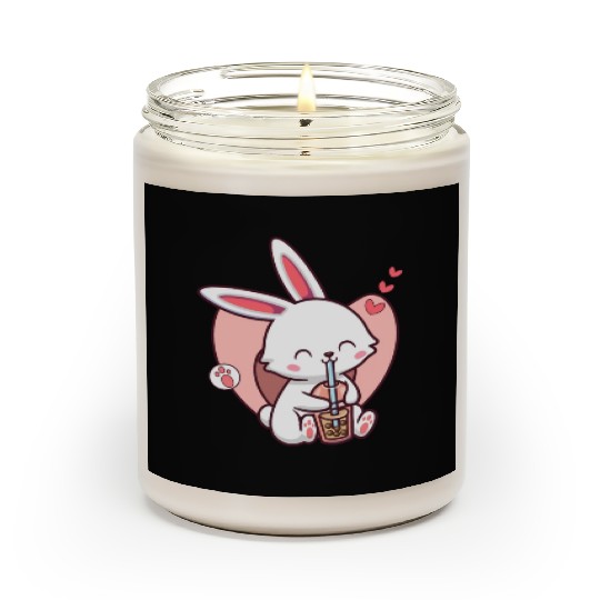 Kawaii Dog Loves Scented Candles Boba Tea Bubble Tea Anime