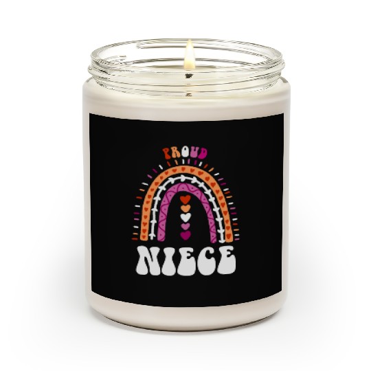 Proud Niece Lesbian Pride Boho Rainbow Scented Candles