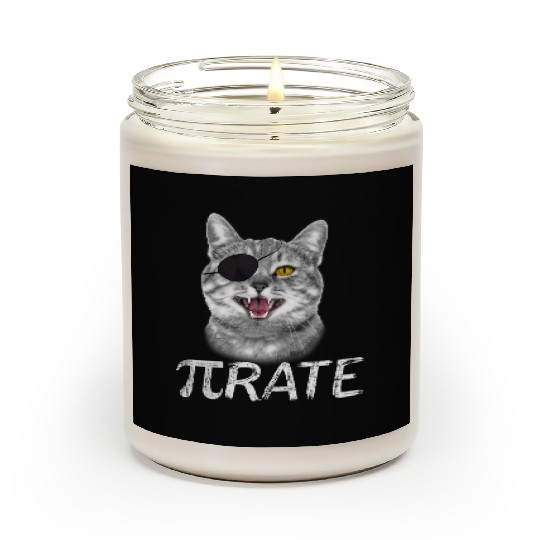Funny Pi Day Math Science Cat Pirate Scented Candles