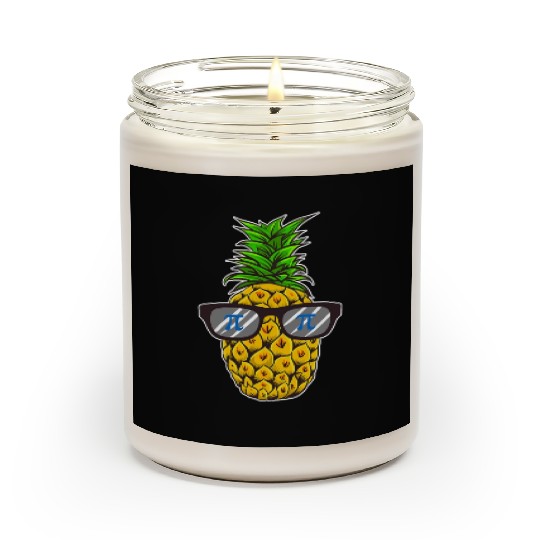 Pi Day Funny Pineapple Math Nerds Geeks Pi Symbol Scented Candles