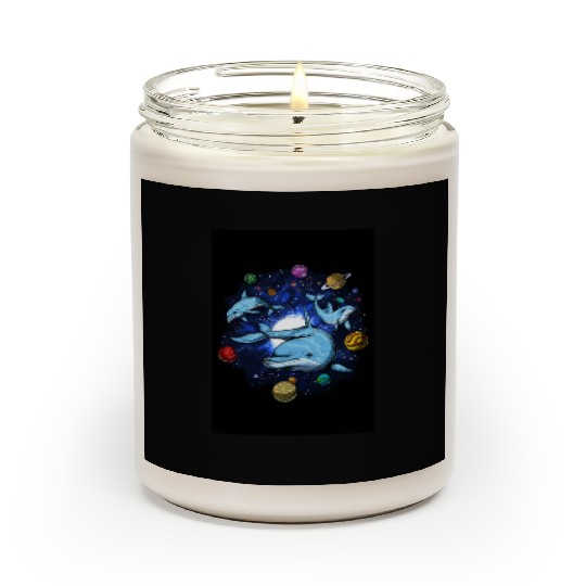 Psychedelic Space Dolphins Scented Candles