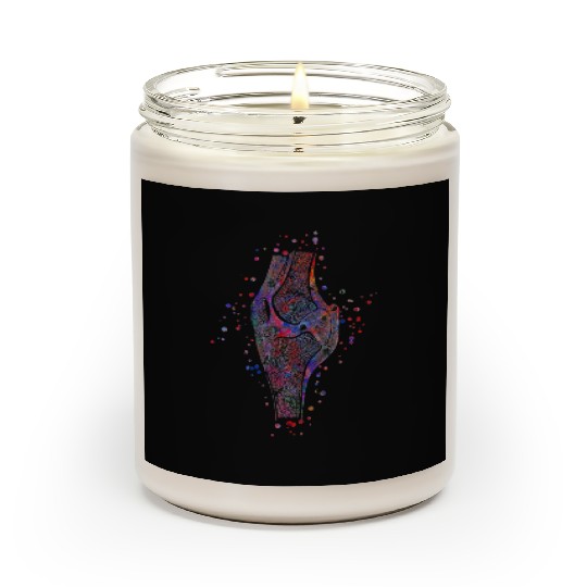 Knee Bone Print flowers Human Anatomy Knee Poster Scented Candles