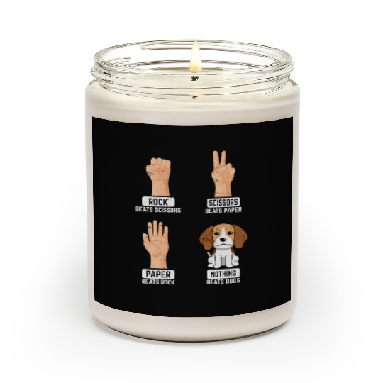 Rock Paper Scissors Dogs Funny Dog Lovers Pet Dog Scented Candles