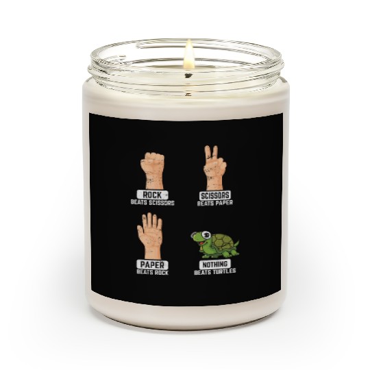 Rock Paper Scissors Nothing Beats Turtles Funny Tu Scented Candles