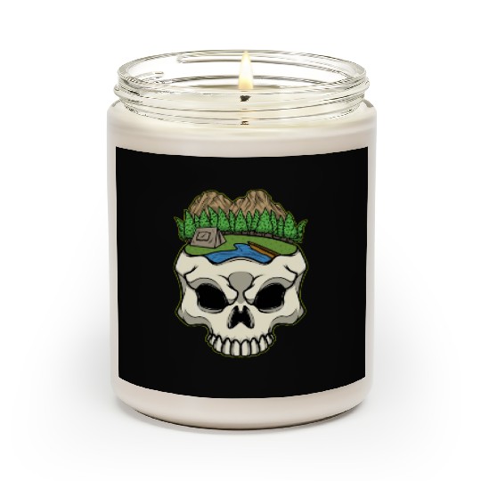 Skeleton Head Camp Campsite Camper Camping Scented Candles