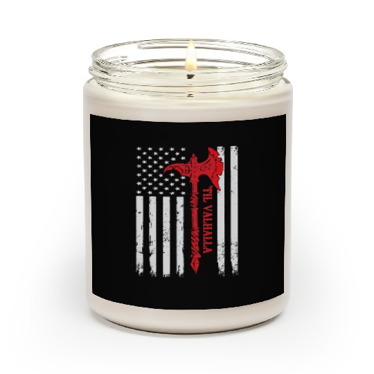 American Flag Viking Axe Til Valhalla Scented Candles