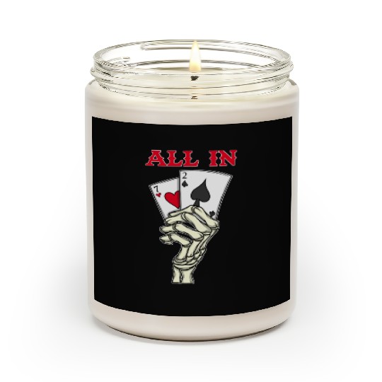Poker Player Poker Cards 7 2 Skeleton Hand Poker Scented Candles