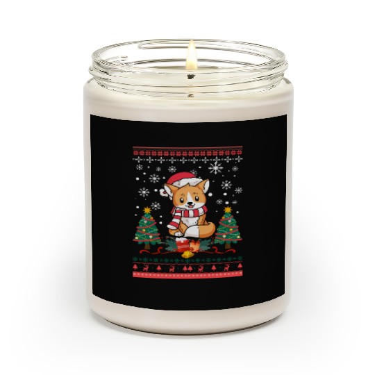 Ugly Christmas Fox Pattern Knit Xmas Christkind Scented Candles