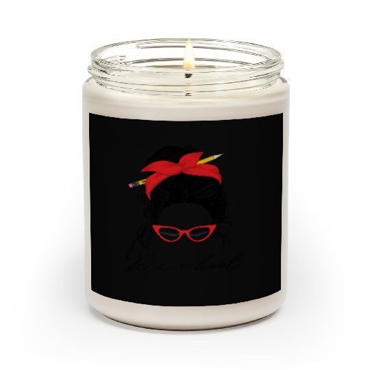 Preschool teacher messy bun women school Scented Candles
