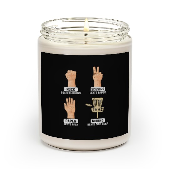 Rock Paper Scissors Nothing Beats Disc Golf Frisbe Scented Candles