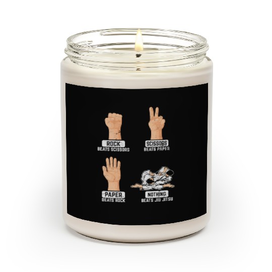 Rock Paper Scissors Nothing Beats Jiu Jitsu BJJ Ji Scented Candles