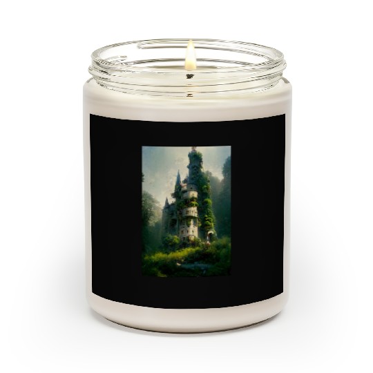An old abandoned castle in the jungle. Green Scented Candles