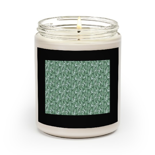Watercolor Tropical Monstera Leaves Scented Candles