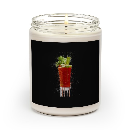 Blood Mary cocktail watercolor art Scented Candles