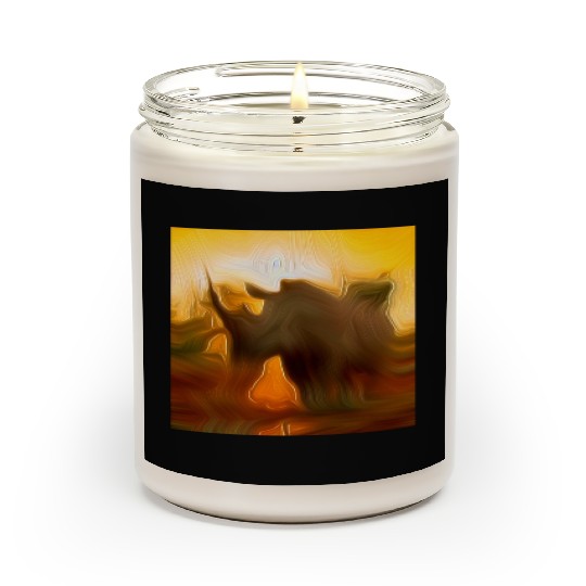 solo rhino digital art abstract painting Scented Candles
