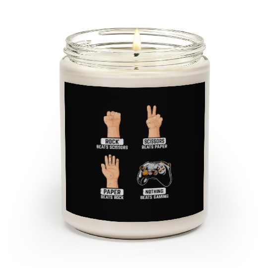 Rock Paper Scissors Nothing Beats Gaming Funny Gam Scented Candles