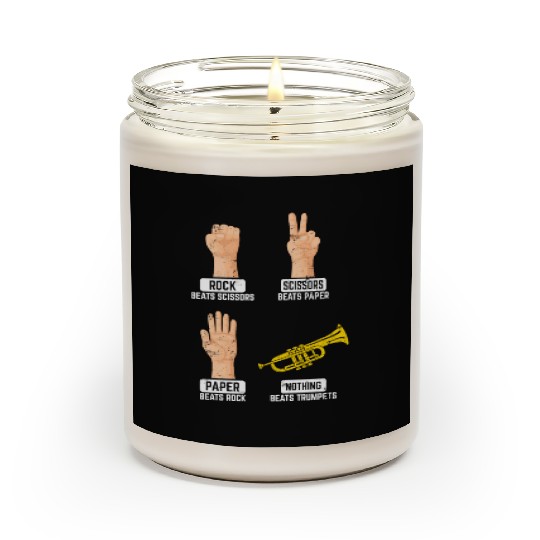 Rock Paper Scissors Nothing Beats Trumpets Trumpet Scented Candles