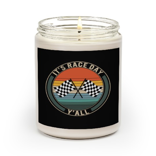 It's Race Day Y'all Scented Candles, Race Day Checkered